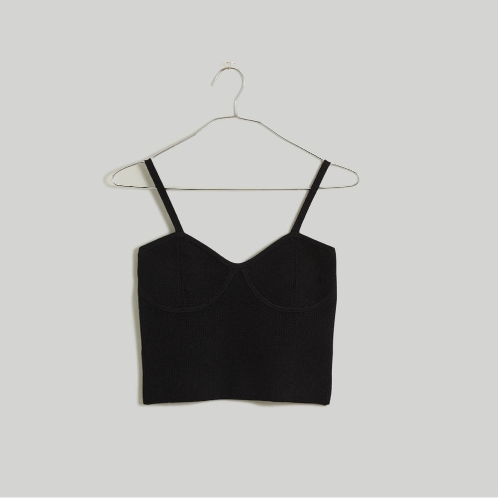 Madewell Corset-Detail Crop Sweater Tank